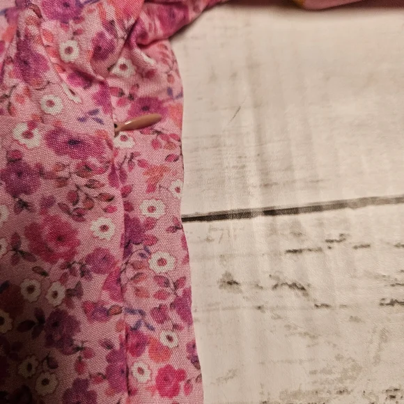 For Love Bell Floral Ruffle Mini Dress Medium NWT Pink Boho Layered V-Neck - Picture 7 of 12